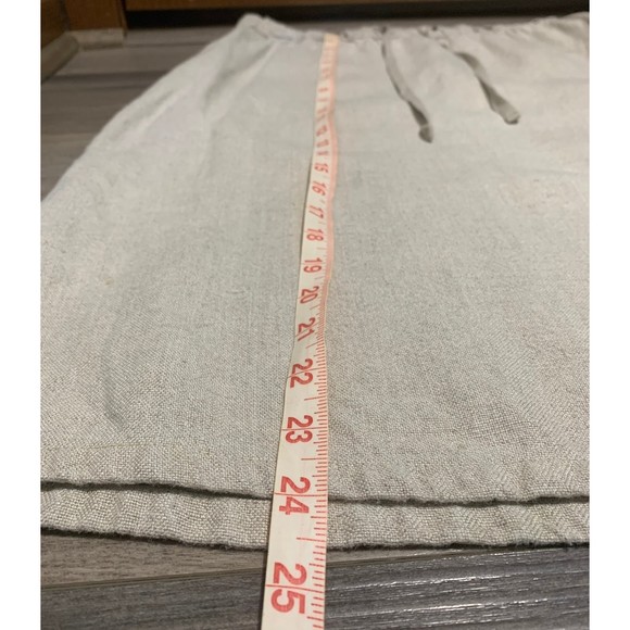 Eileen Fisher Women's PS 100% Organic Linen Drawstring Elastic Waist Slit Skirt - Picture 11 of 12